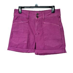 Pilcro The Wanderer Shorts 27 Anthropologie Raspberry Cuffed Preppy Summer